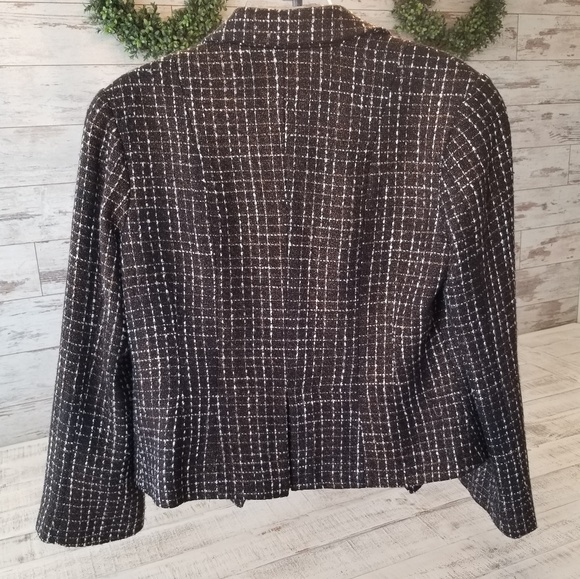 Coldwater Creek Brown Gold Tweed Button Jacket - Picture 2 of 8